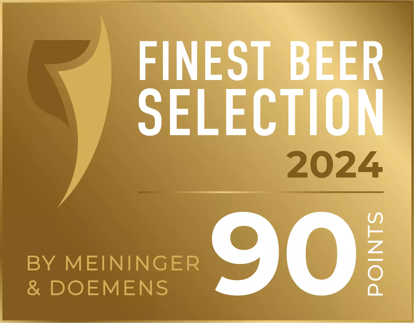 Medaille über die erreichten 90 Punkte bei der Finest Beer Selection 2024.